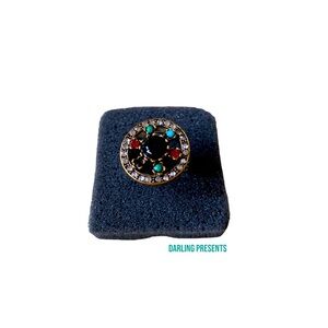 GEMSTONE & CRYSTAL COCKTAIL RING WOMEN COLOR MULTI SIZE 9
